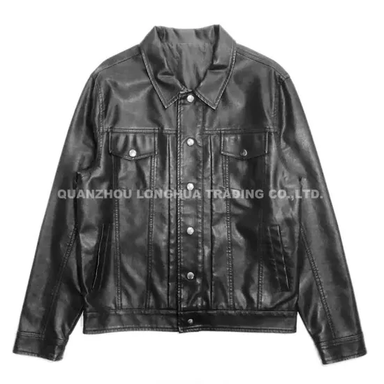 Men Jacket Boy Leather Jacket Winter Coat Black PU Apparel Fashion Clothes Hoody Clothing