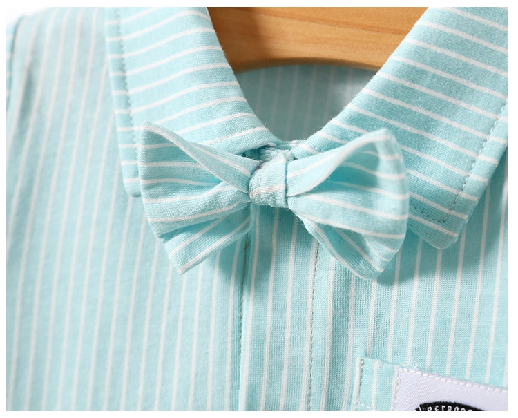 Formal Newborn Baby Boy Mint Green Infant Romper Short Sleeve Baby Striped Clothes