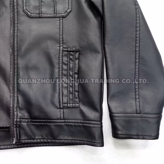 Men Jacket Boy Leather Jacket Winter Coat Black PU Apparel Fashion Clothes Hoody Clothing