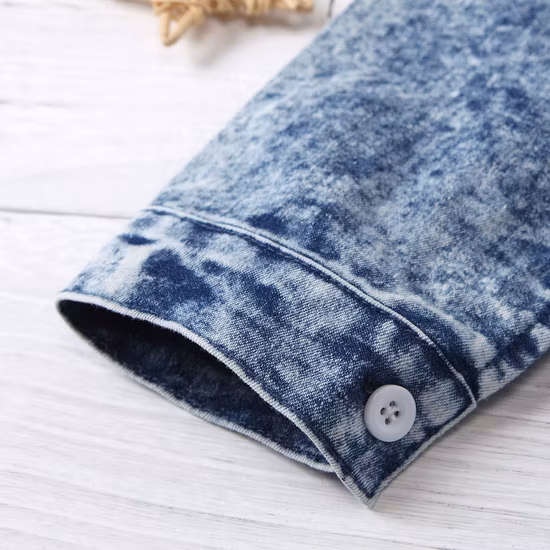Maßgeschneiderte langärmlige, lässige Denim-Kleidung für Kinder/Mädchen/Jungen/Kinder/Baby/Kinderkleidung
