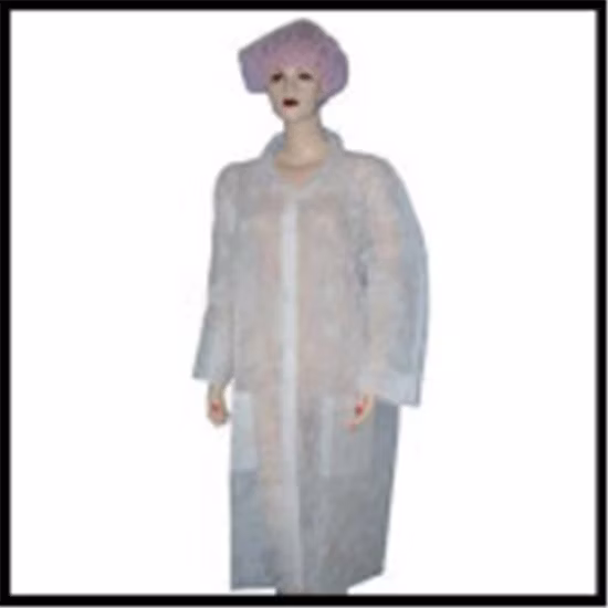Einweg-Laborkittel aus PP-Vliesstoff mit Taschen