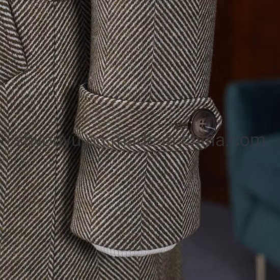 Herren-Trenchcoat, Erbsenmantel, Winter, lang, einreihig, klassisch, stilvoll, Business-Mantel